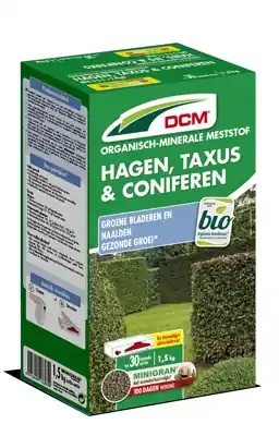 Nieuw binnengekomen | DCM meststof hagen, taxus en coniferen 1,5kg, 30m²