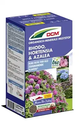 DCM meststof rhodo, hortensia en azalea 1,5kg, 25m² - Veel gevraagd