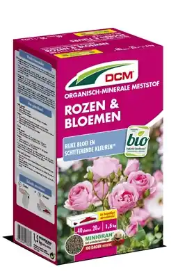DCM meststof rozen en bloemen 1,5kg, 20m² - Voordelig