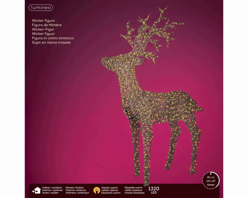Mis het niet | Lumineo micro LED rendier 180 cm
