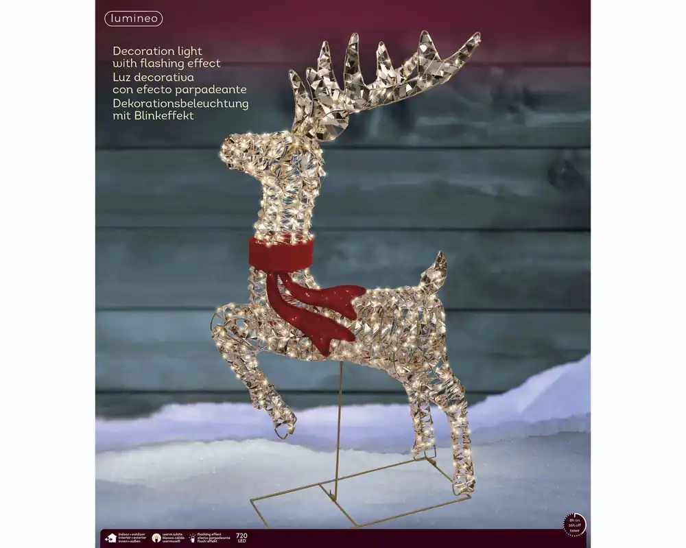 Korting - Lumineo micro LED rendier 100 cm buiten