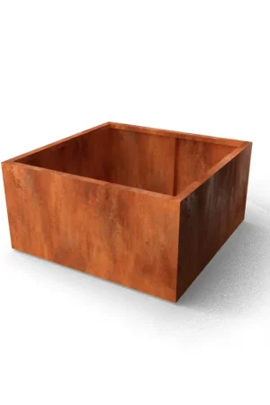 Slechts tijdelijk | Cortenstaal plantenbak 120x120x60 cm