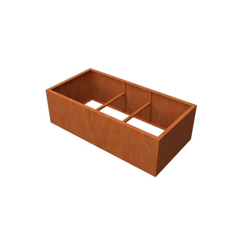 Cortenstaal plantenbak 200x100x60 cm - Zonder bodem | Online bestellen