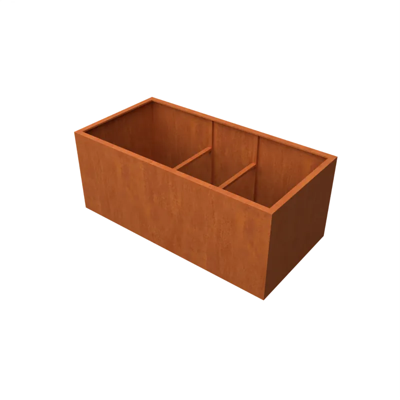 Extra voordeel - Cortenstaal plantenbak 200x100x80 cm - Zonder bodem