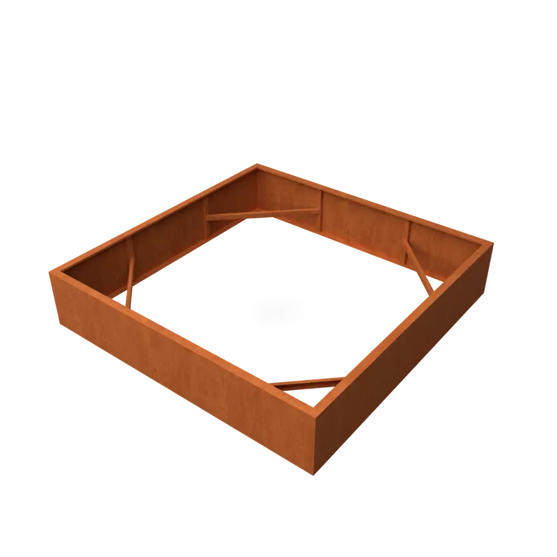 Populair bij klanten | Cortenstaal plantenbak 200x200x40 cm - Zonder bodem
