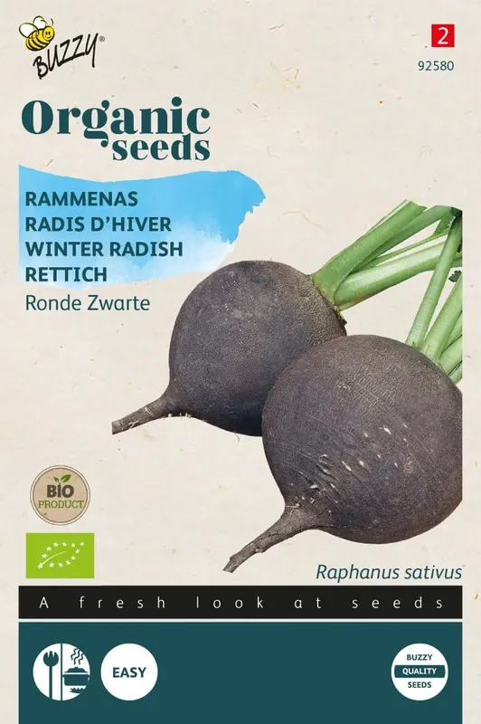 Rammenas Ronde Zwarte (BIO) - Eenvoudig retourneren