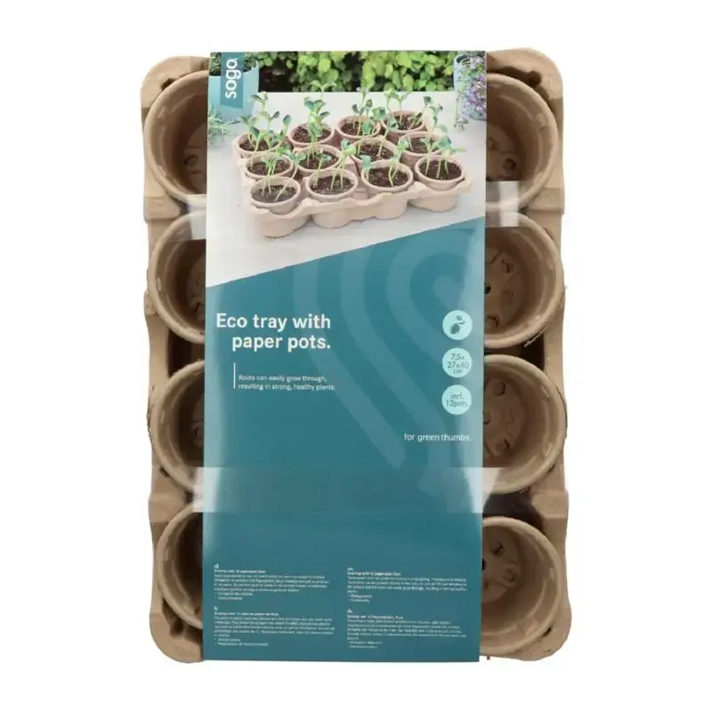 Eco kweektray incl. 12 paperpots 9cm | Prijs verlaagd