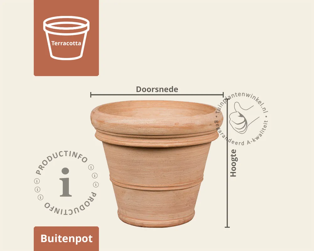 Opruiming - Bloempot Doppio Bordo Liscio terracotta