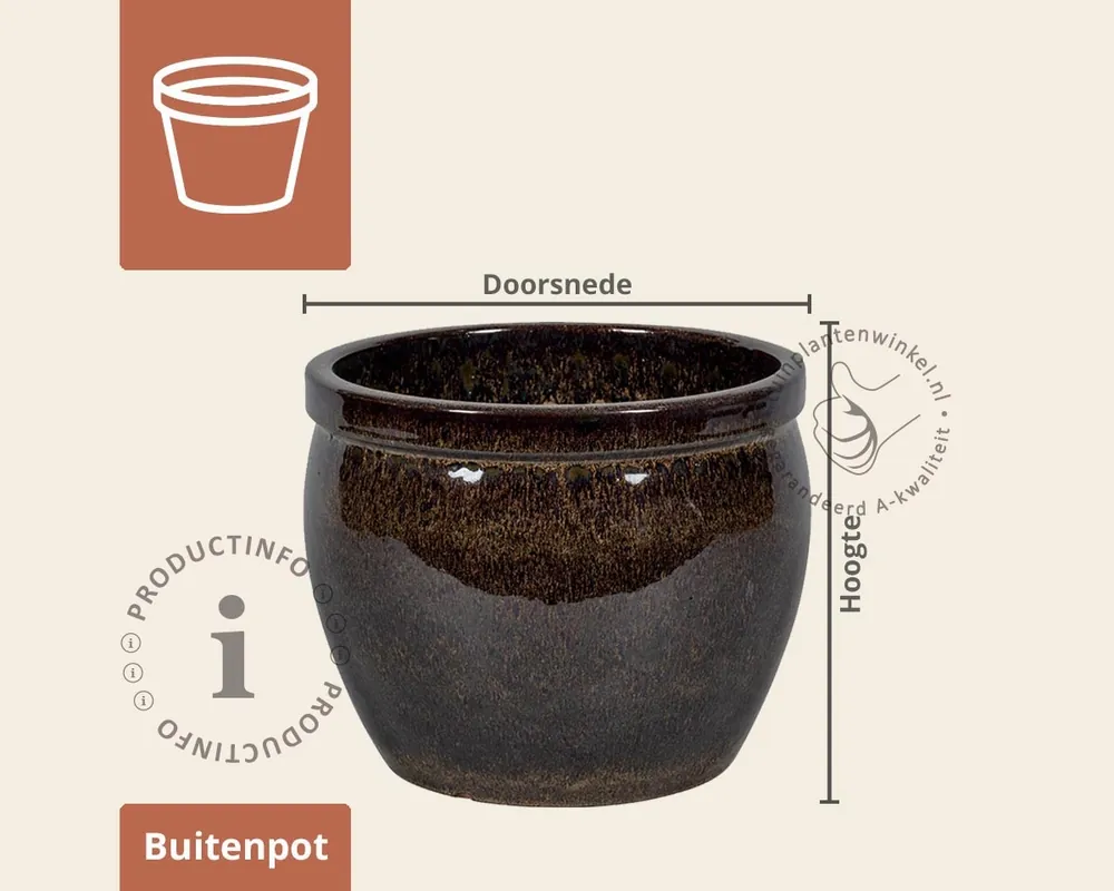 Speciale aanbieding - Bloempot Fairfield 01 misty bruin