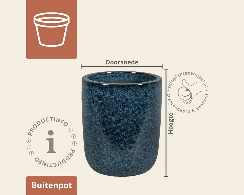 Flitsaanbieding | Bloempot Fairfield 02 misty blauw