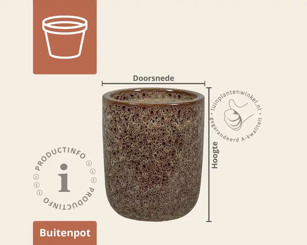 Expreslevering | Bloempot Fairfield 02 misty bruin