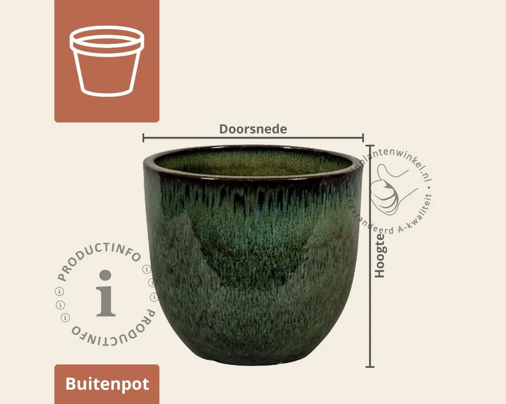 Nieuw | Bloempot Shanghai 10 drip groen