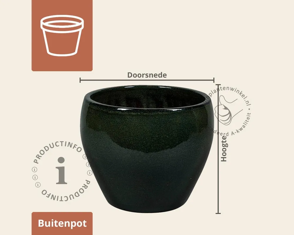 Superprijs | Bloempot Shanghai 12 drip groen