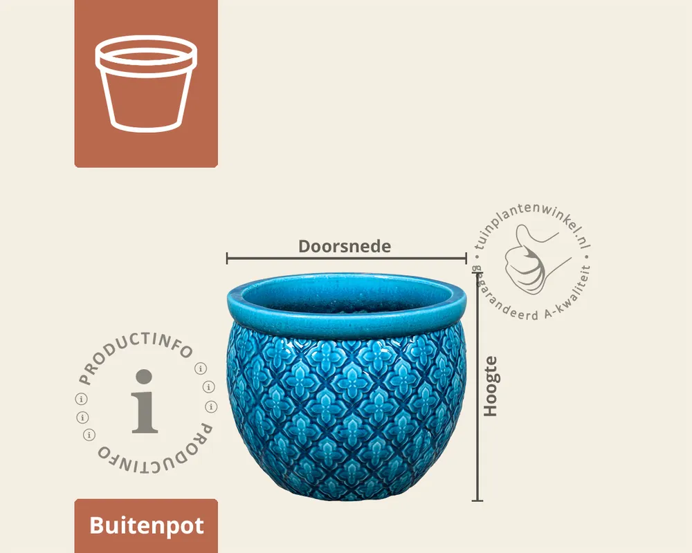 Topdeal | Bloempot Singapore 1-01 turquoise
