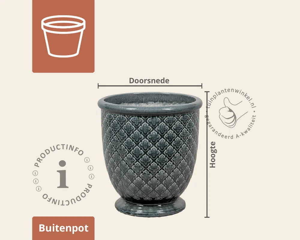 Bloempot Singapore 1-02 zwart/grijs | Meest verkocht