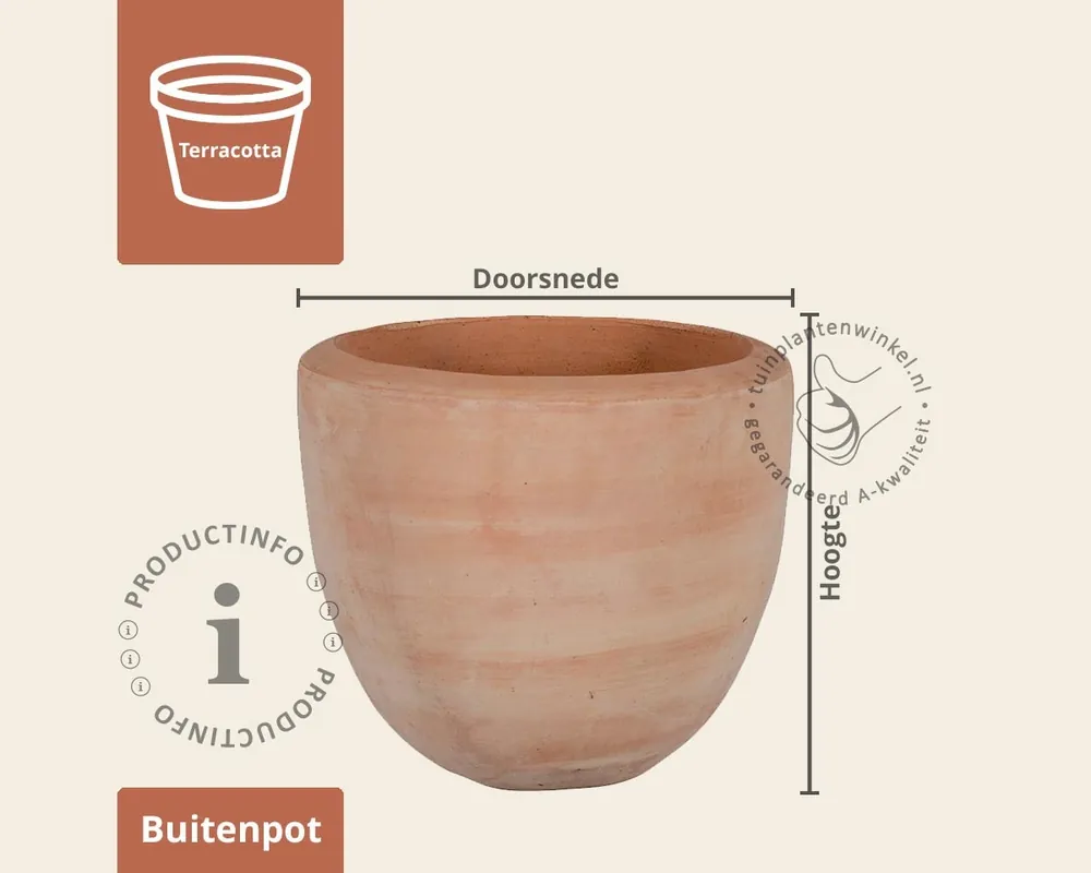 Direct leverbaar - Bloempot Stockholm Luxe 7 terracotta