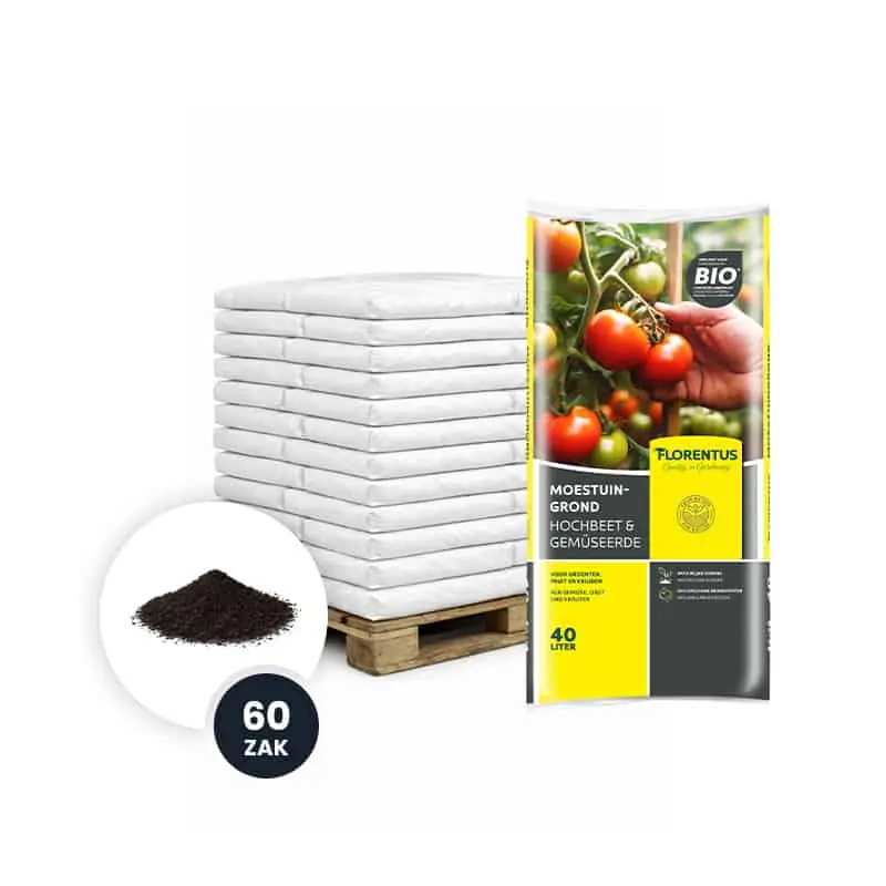 Superprijs | Florentus BIO Moestuingrond 40L – VOLLE PALLET (60 zakken)