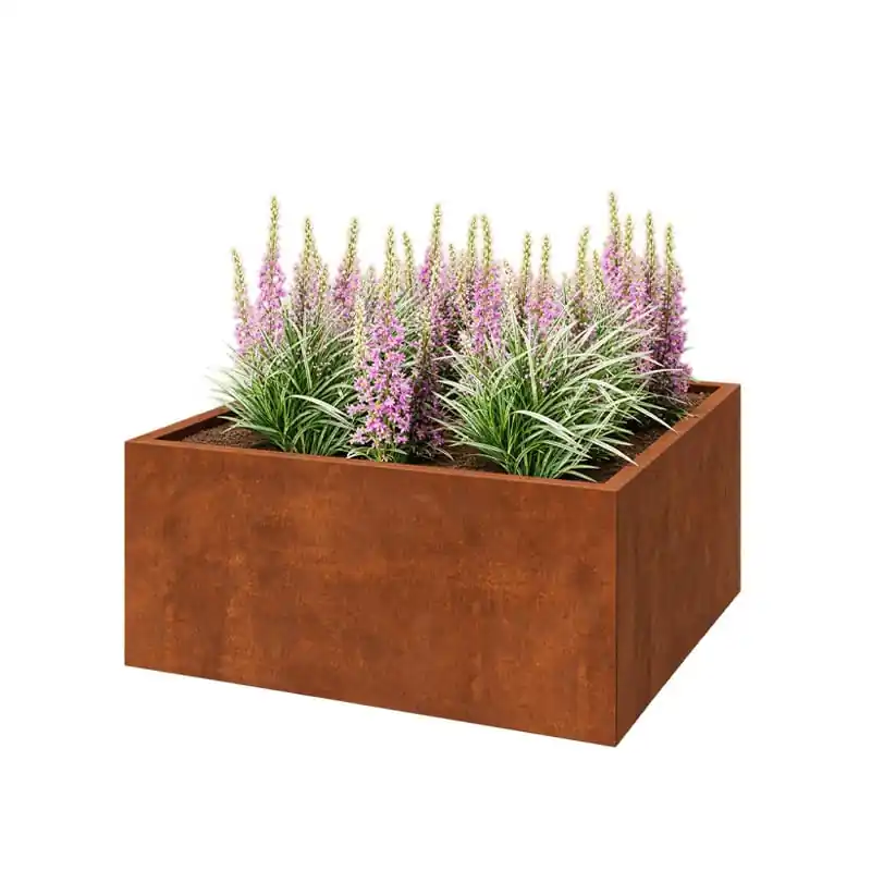 Cortenstaal plantenbak vierkant 120x120cm (lxb) - Actieprijs