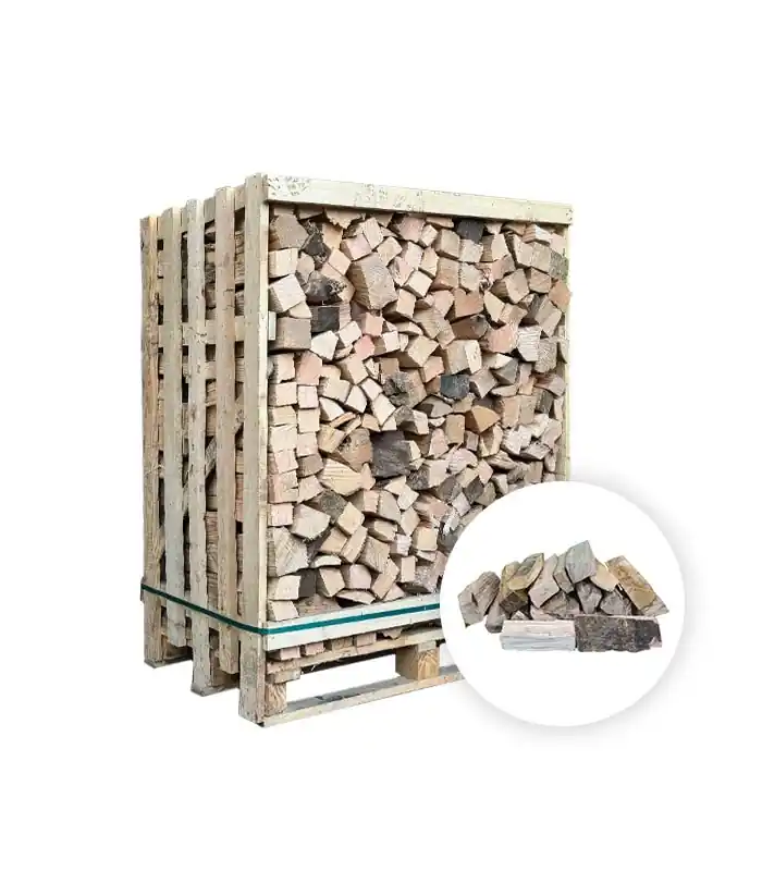 Medium pallet ovengedroogd essen haardhout (1,35 kuub gestapeld) | Veel gekozen