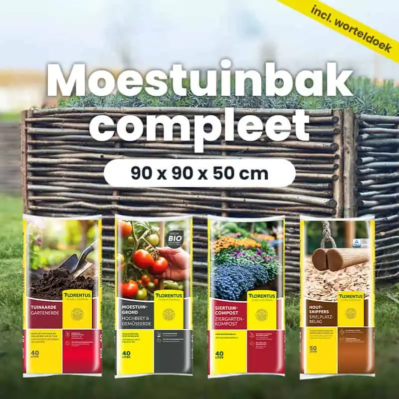 Moestuinbak Hazelaar 90x90x50cm compleet | Snelle verzending