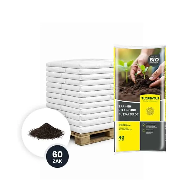 Lage prijs | Florentus BIO zaai- en stekgrond – volle pallet 60 × 40 liter