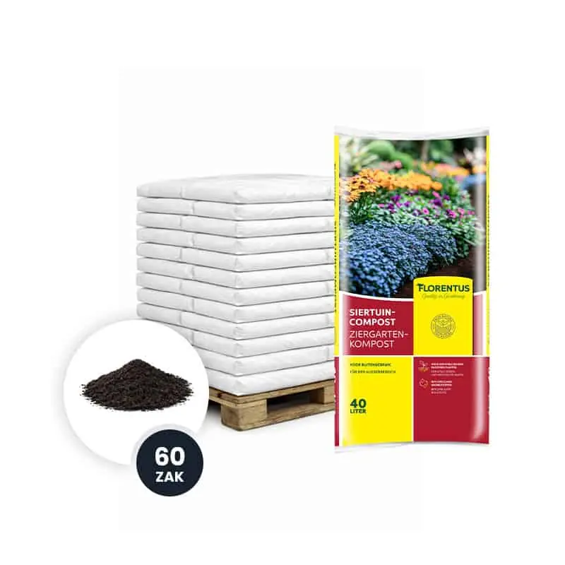 Snelle levering - Florentus siertuincompost – volle pallet 60 × 40 liter
