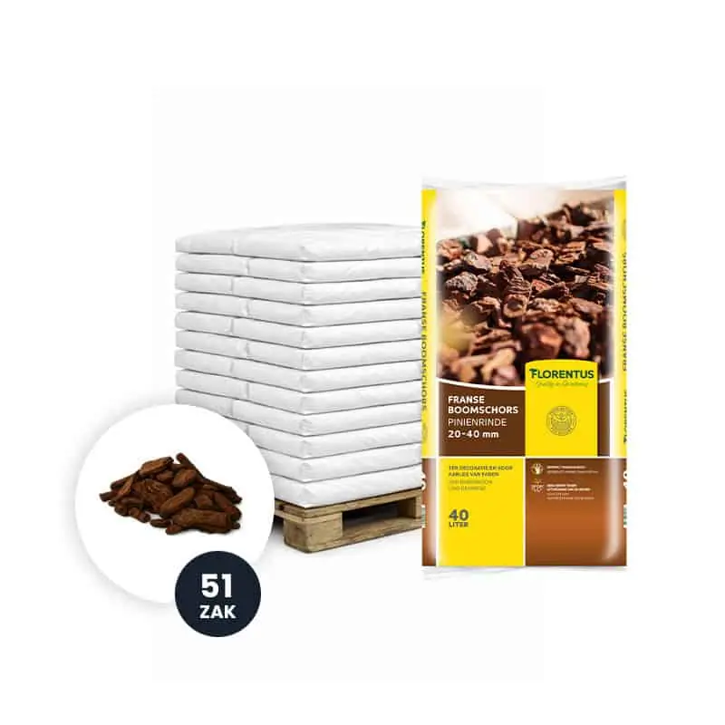 Florentus Franse boomschors 20-40 mm – volle pallet 51 × 40 liter - Nu beschikbaar
