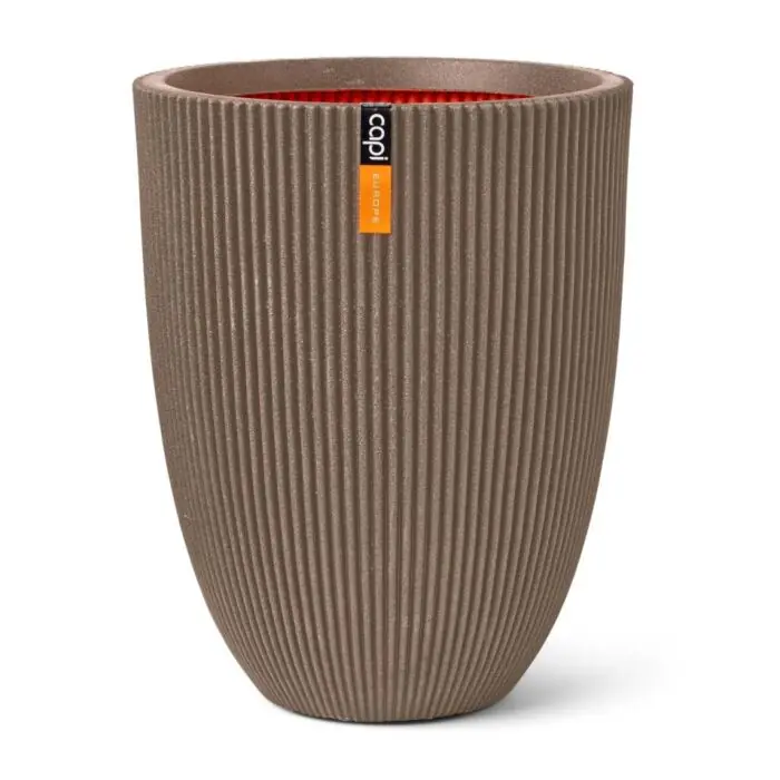 Bloempot Vase elegant laag groove warm taupe - Capi | Meest verkocht