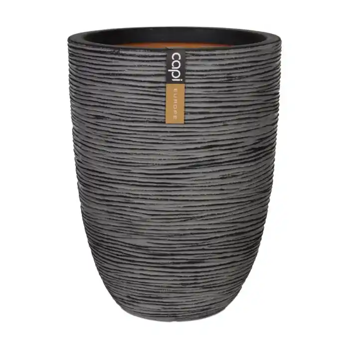 Bloempot Vase elegant laag rib antraciet Ø 46 cm - Capi - Populair bij klanten