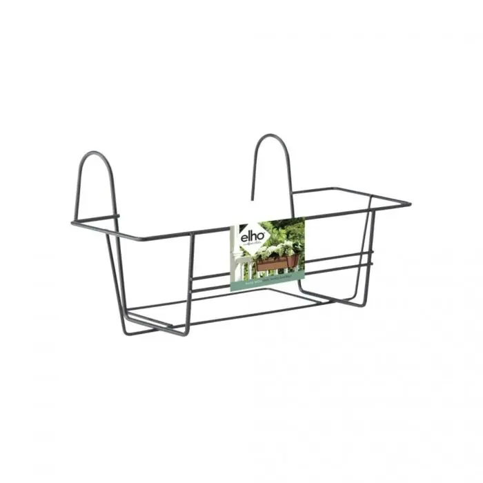 Prijsverlaging - Elho Green Basics Balkonrek antraciet L 26.3 cm