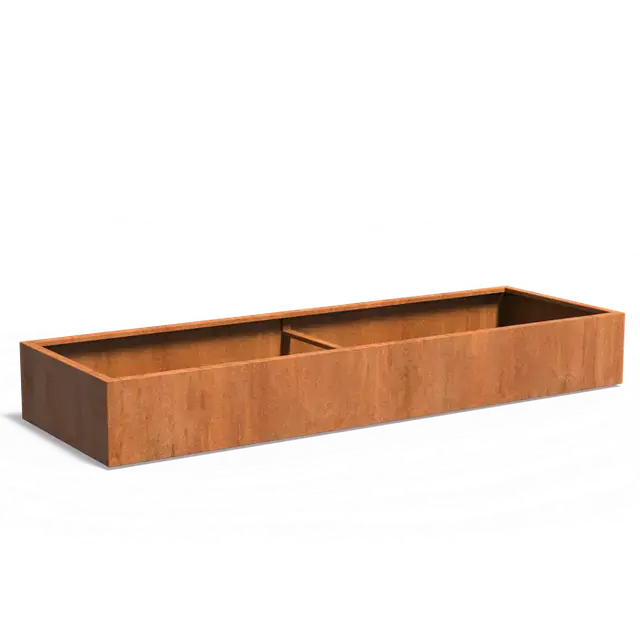 Zeer goed beoordeeld - Cortenstaal PlantenbakkenCARREZ met bodem3000 x 1000 x 400 mm