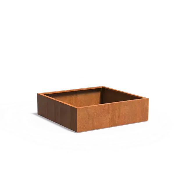 Cortenstaal PlantenbakkenCARREZ met bodem1400 x 1400 x 400 mm - Nieuw binnen