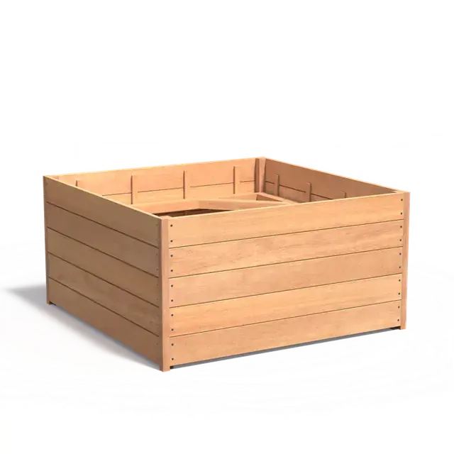 Nieuw product - Hardhout PlantenbakkenCARREZ met bodem1400 x 1400 x 713 mm