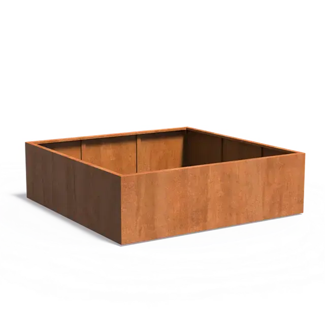 Rechtstreeks van de fabrikant - Cortenstaal PlantenbakkenCARREZ met bodem2000 x 2000 x 600 mm