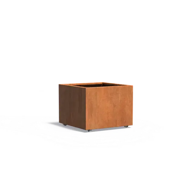Nog maar een paar beschikbaar | Cortenstaal PlantenbakkenCARREZ Met wielen800 x 800 x 600 mm