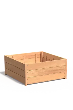 Aanrader - Hardhout PlantenbakkenCARREZ met bodem1000 x 1000 x 435 mm