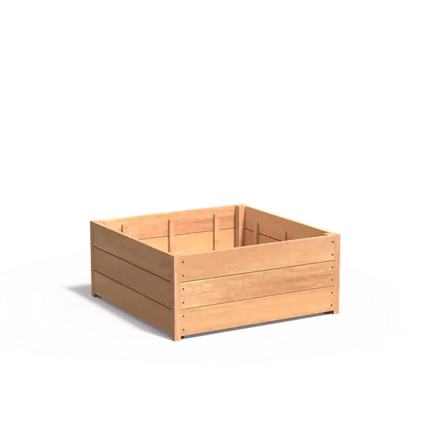 Aanrader - Hardhout PlantenbakkenCARREZ met bodem1000 x 1000 x 435 mm