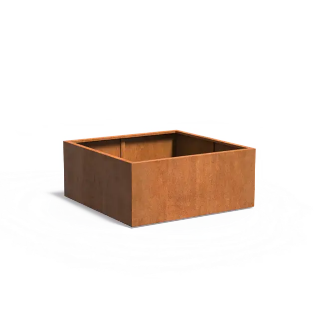 Cortenstaal PlantenbakkenCARREZ met bodem1400 x 1400 x 600 mm - Direct beschikbaar