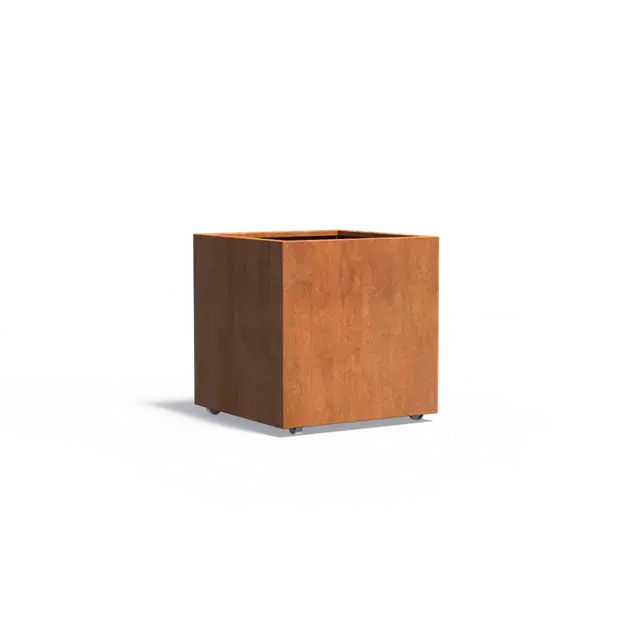 Cortenstaal PlantenbakkenCARREZ Met wielen800 x 800 x 800 mm - Premium