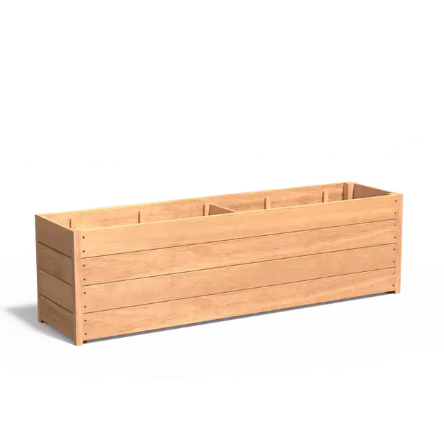 Hardhout PlantenbakkenCARREZ met bodem2000 x 500 x 574 mm - Expreslevering