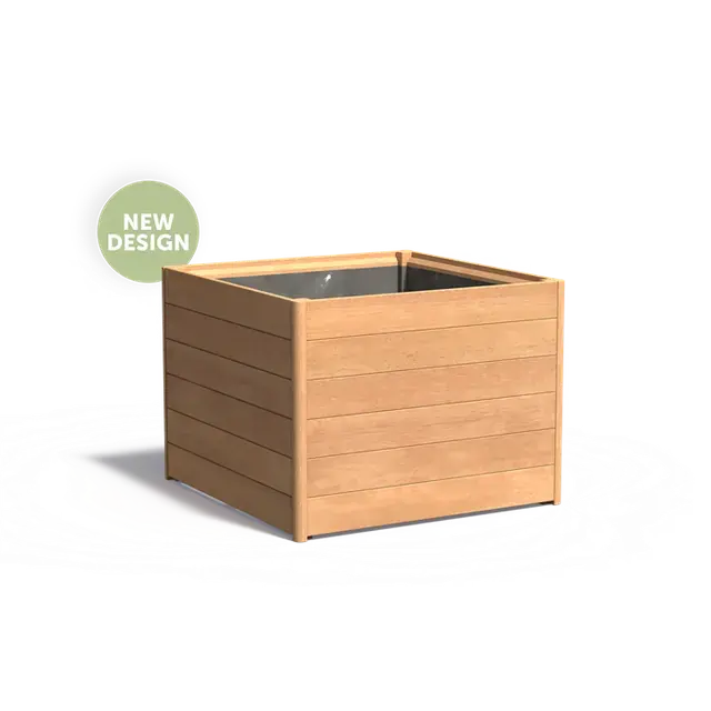 Hardhout PlantenbakkenCARREZ met bodem (new design)1000 x 1000 x 750 mm - Net toegevoegd