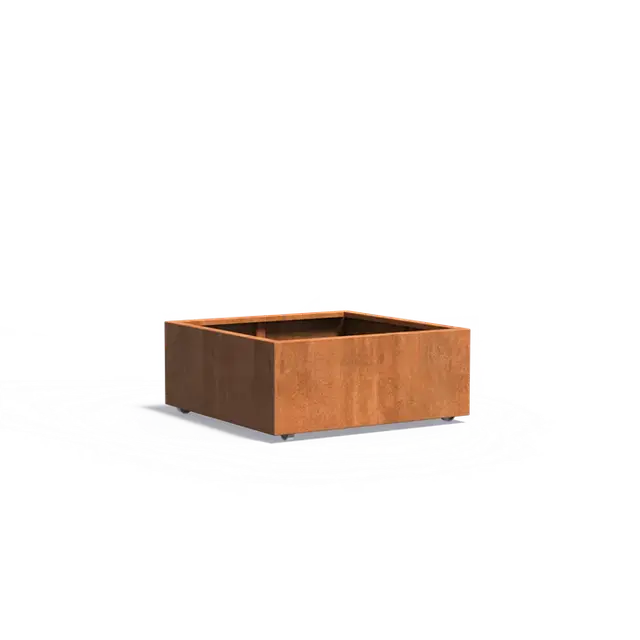Cortenstaal PlantenbakkenCARREZ Met wielen1000 x 1000 x 400 mm | Nieuw