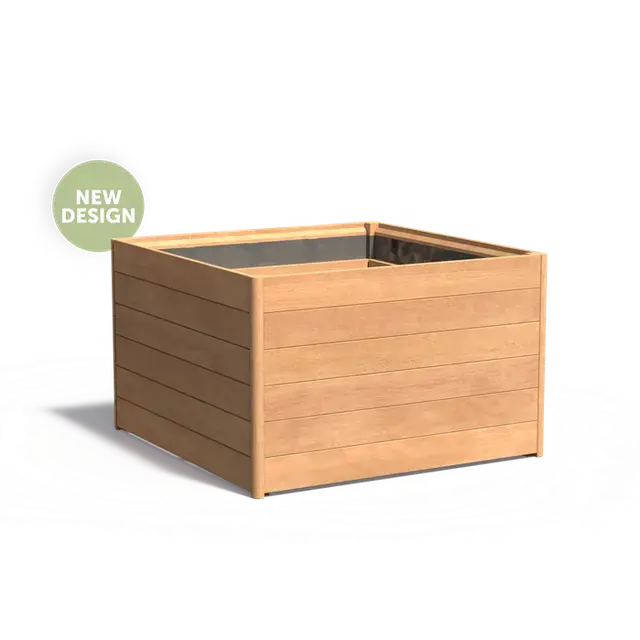 Hardhout PlantenbakkenCARREZ met bodem (new design)1200 x 1200 x 750 mm | Speciale aanbieding