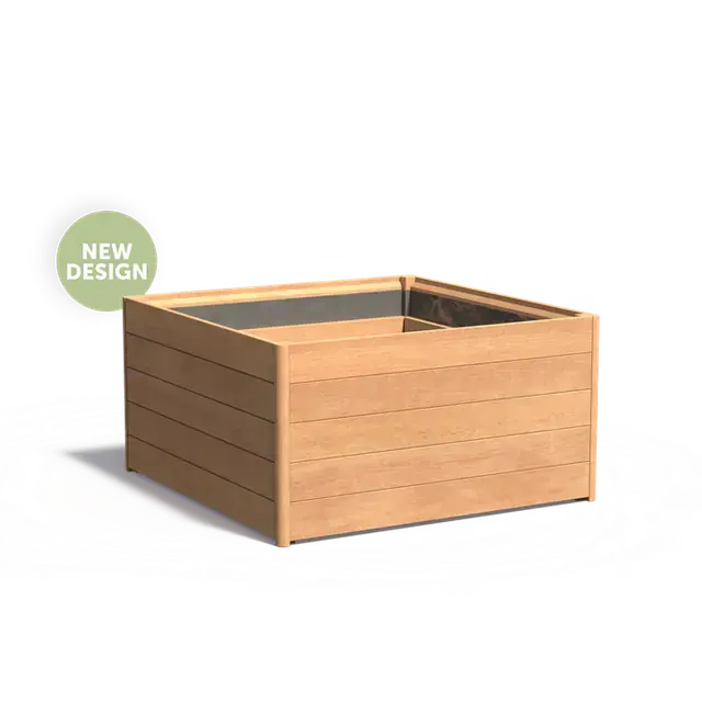 Trending - Hardhout PlantenbakkenCARREZ met bodem (new design)1200 x 1200 x 627 mm
