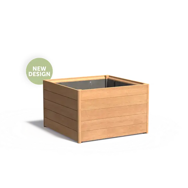 Scherp geprijsd - Hardhout PlantenbakkenCARREZ met bodem (new design)1000 x 1000 x 627 mm