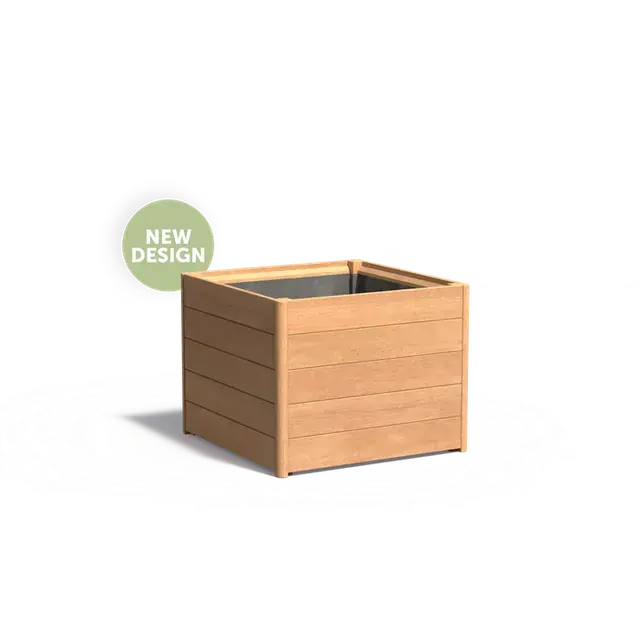 Hardhout PlantenbakkenCARREZ met bodem (new design)800 x 800 x 627 mm - Wees er snel bij