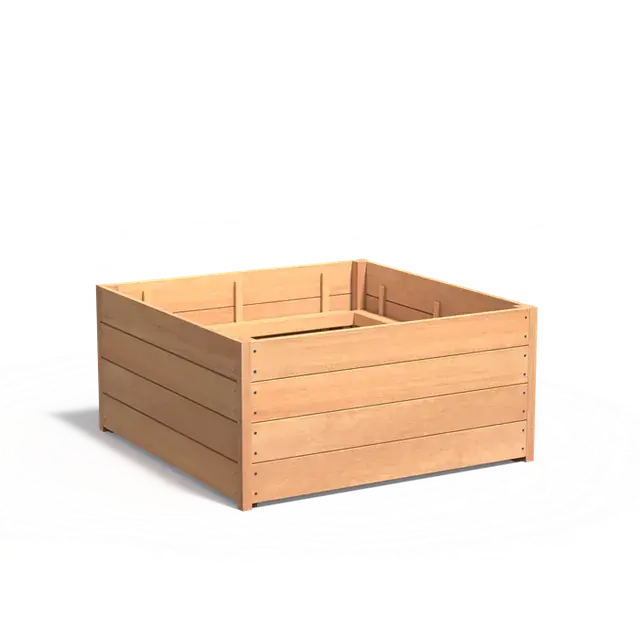 Mis het niet - Hardhout PlantenbakkenCARREZ met bodem1200 x 1200 x 574 mm