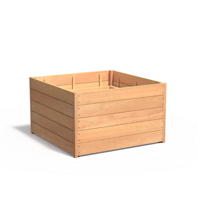 Prijsverlaging - Hardhout PlantenbakkenCARREZ met bodem1200 x 1200 x 713 mm