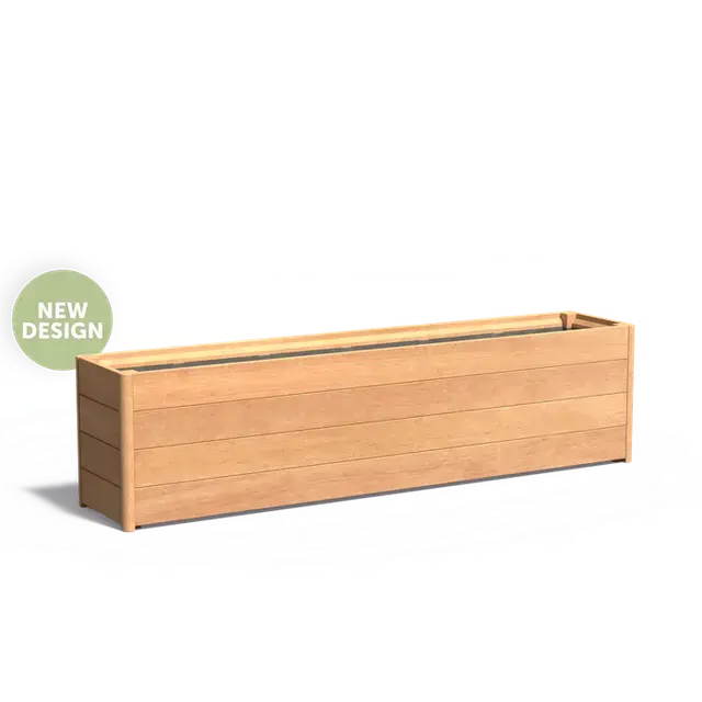 Nieuw in de shop | Hardhout PlantenbakkenCARREZ met bodem (new design)2000 x 400 x 505 mm