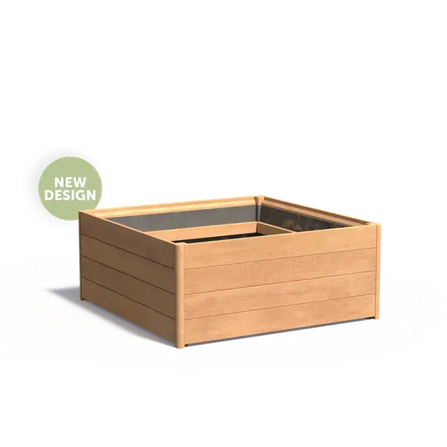 Hardhout PlantenbakkenCARREZ met bodem (new design)1200 x 1200 x 505 mm | Vanaf nu beschikbaar
